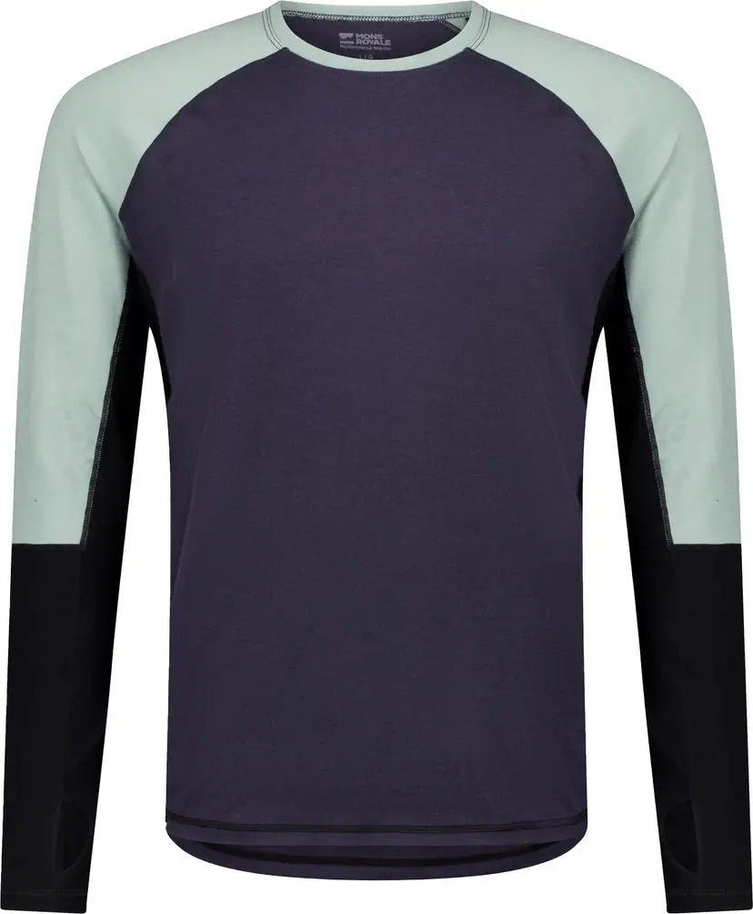 Mons Royale Mons Royale Men's Olympus Long Sleeve Dew/9 Iron/black