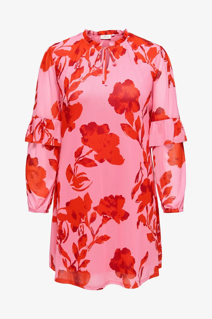 Only Carmakoma Kjole carCarti O-neck Abk Dress Jrs - Rosa
