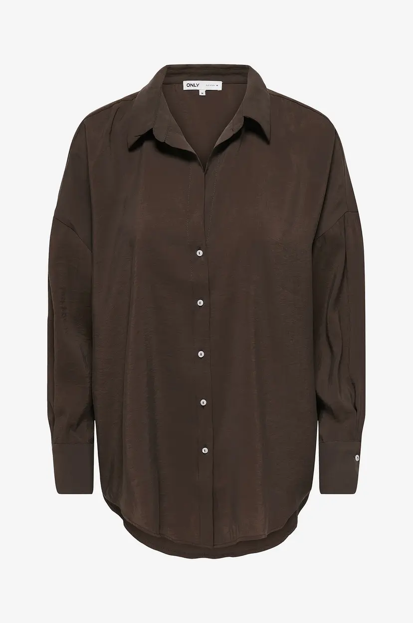 ONLY Skjorte onlZazima L/S Loose Shirt Wvn - Brun