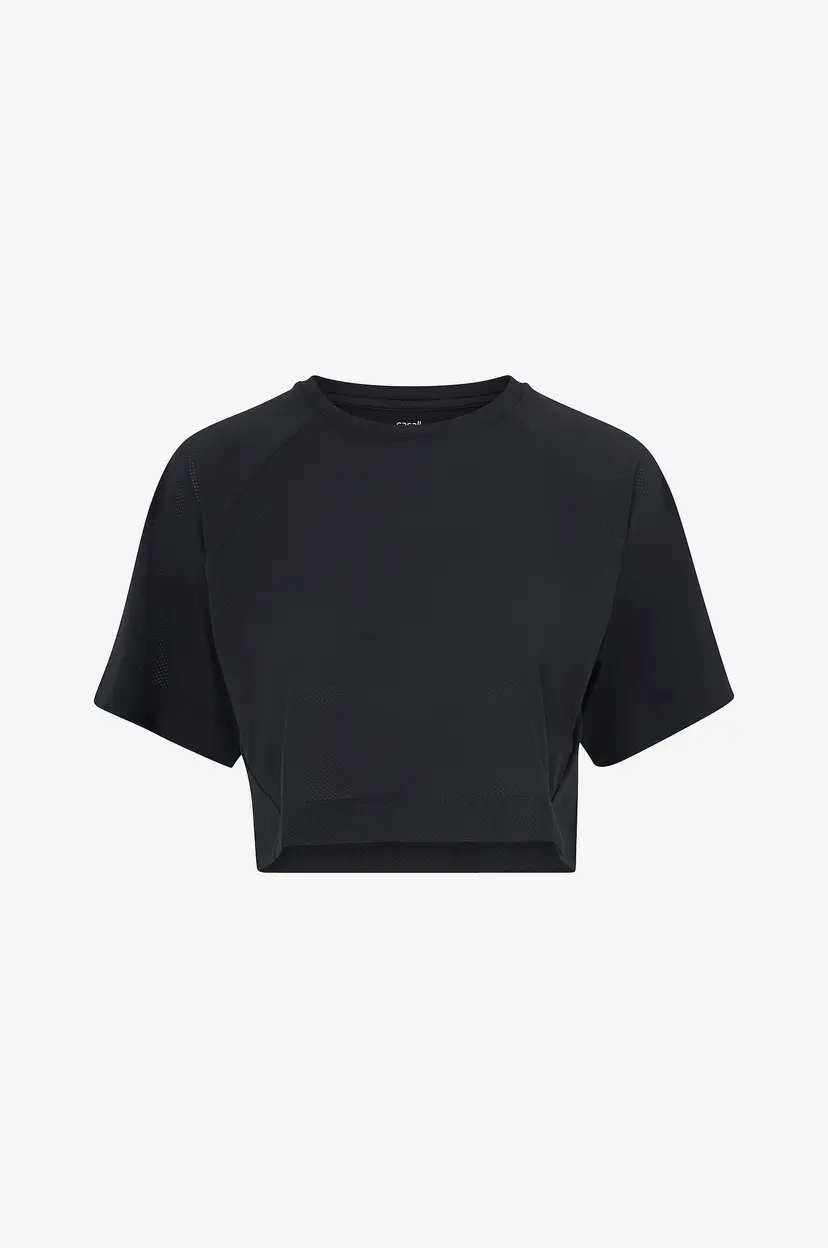 Casall T-skjorte Laser Mesh Crop Tee - Svart