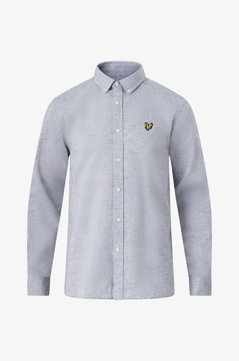 Lyle & Scott Skjorte Linen Oxford Shirt - Blå