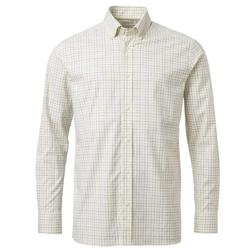 Chevalier Chevalier Baron Shooting Fit Stretch Shirt Men Stormy Blue Tattersall