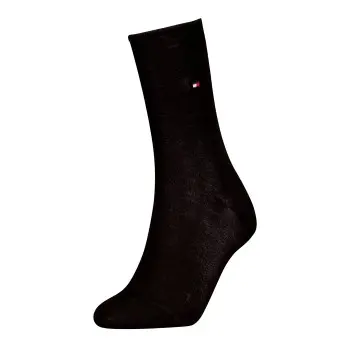 Tommy Hilfiger Tommy Hlfiger Women Roll Top Wool Socks Strømper Svart Str 39/42 Dame