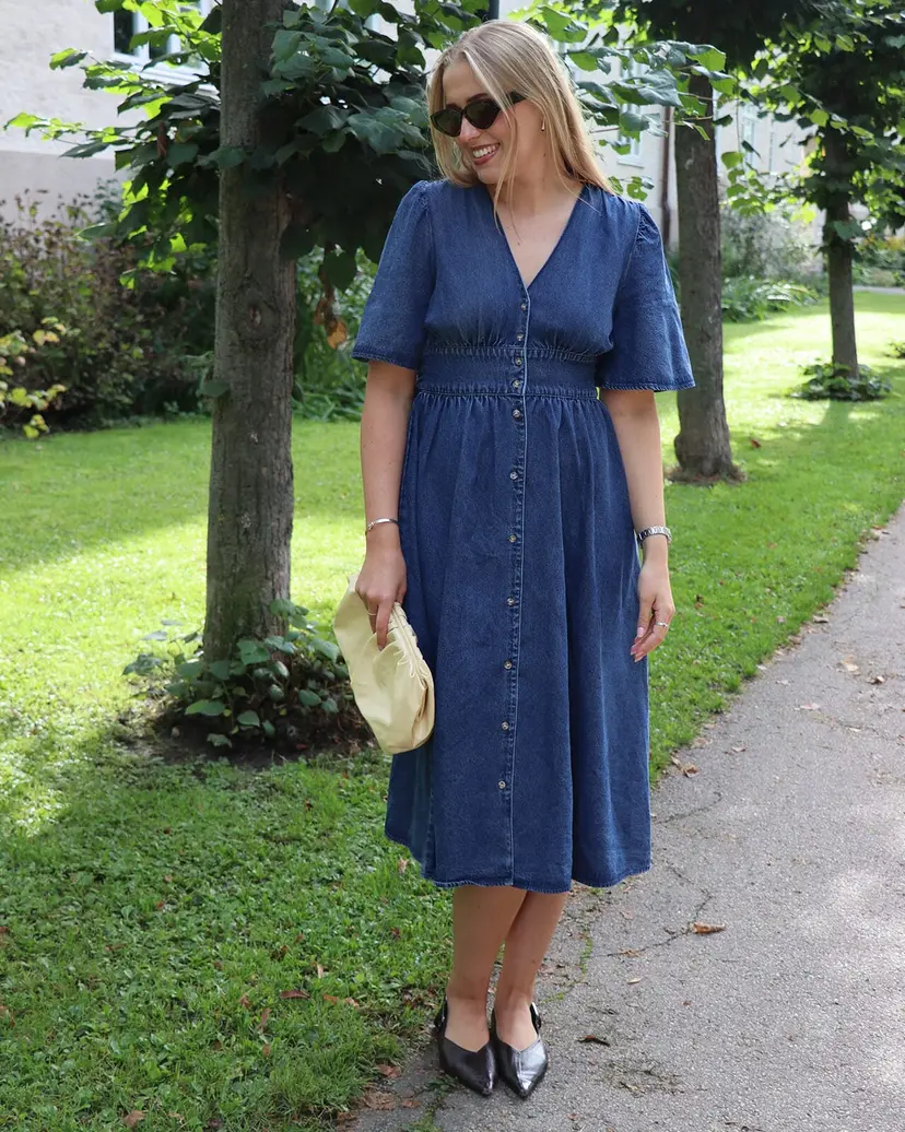Vero Moda Midikjole Melaney Denim