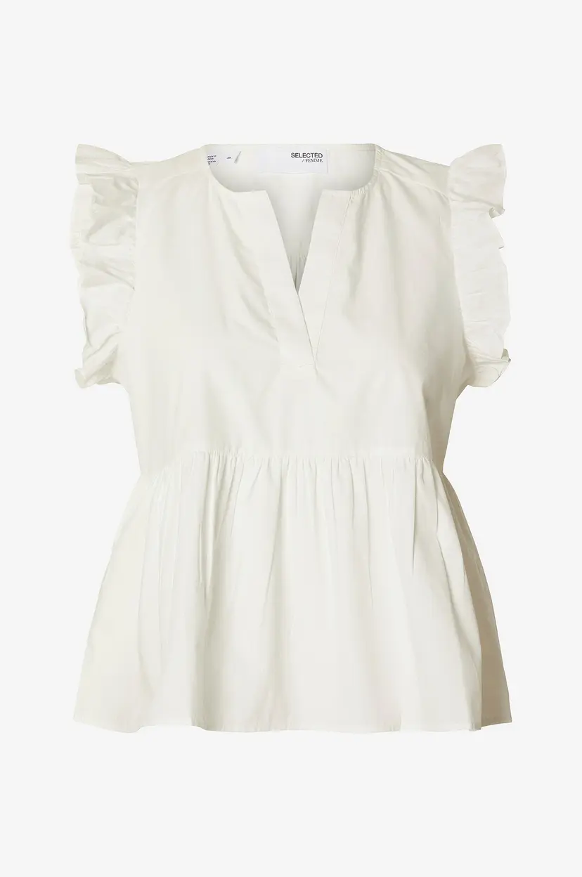 Selected Women Bluse slfBlair-Ida SL Top - Hvit