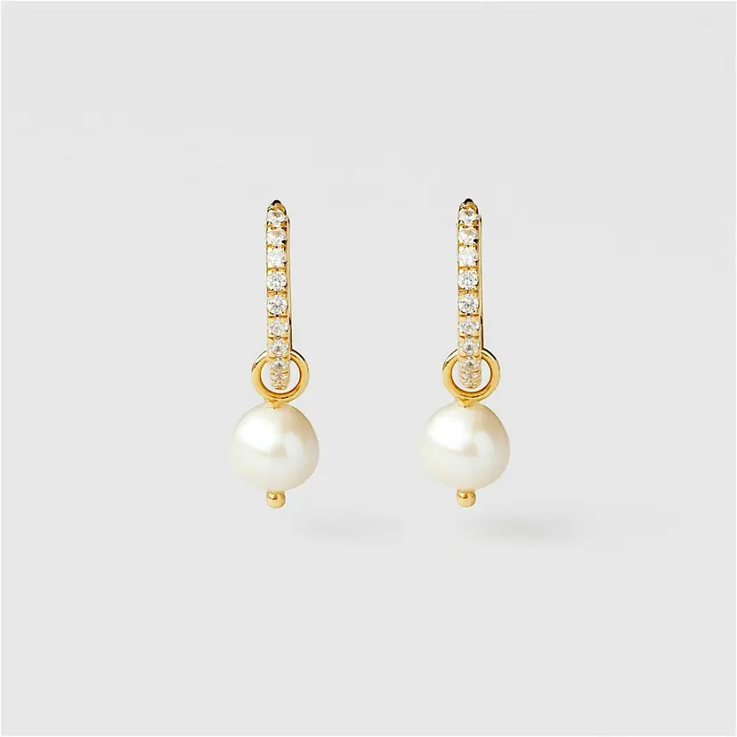 Safira Bling Pearl Hoops