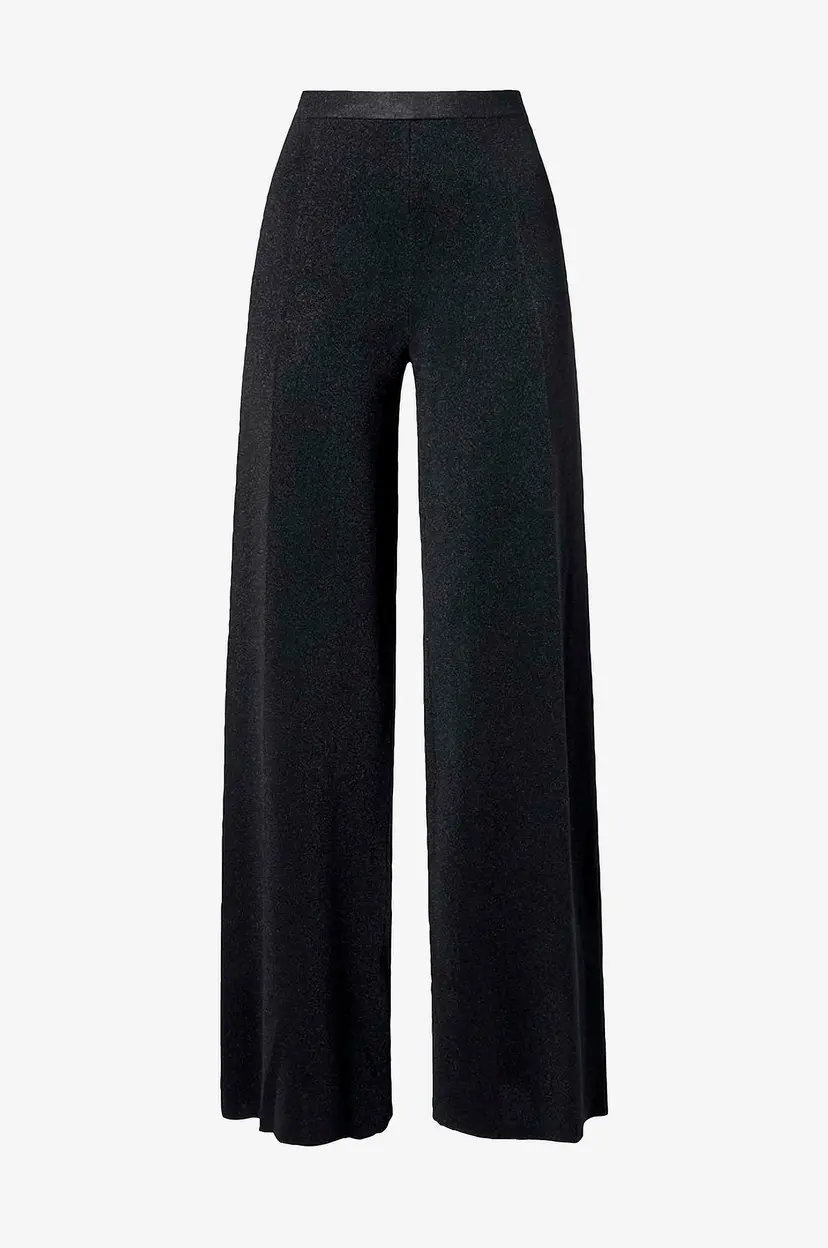 By Malina Bukser Ammie Metallic Milano Knitted Trousers - Svart