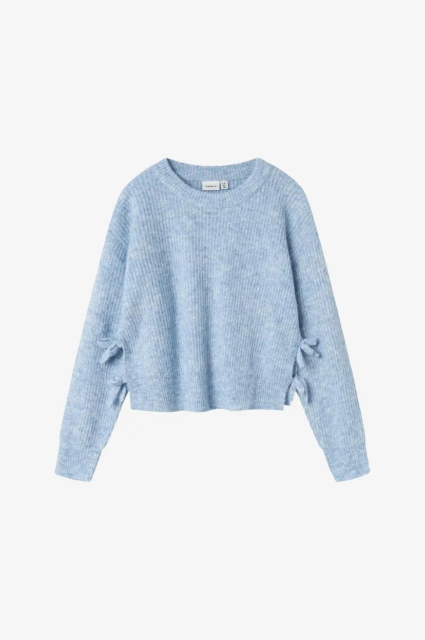 NAME IT Pullover nkfLinnea LS Loose Short Knit - Blå