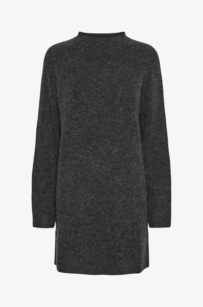 Pieces Kjole pcNemesio LS Mock Neck Knit Dress B - Grå