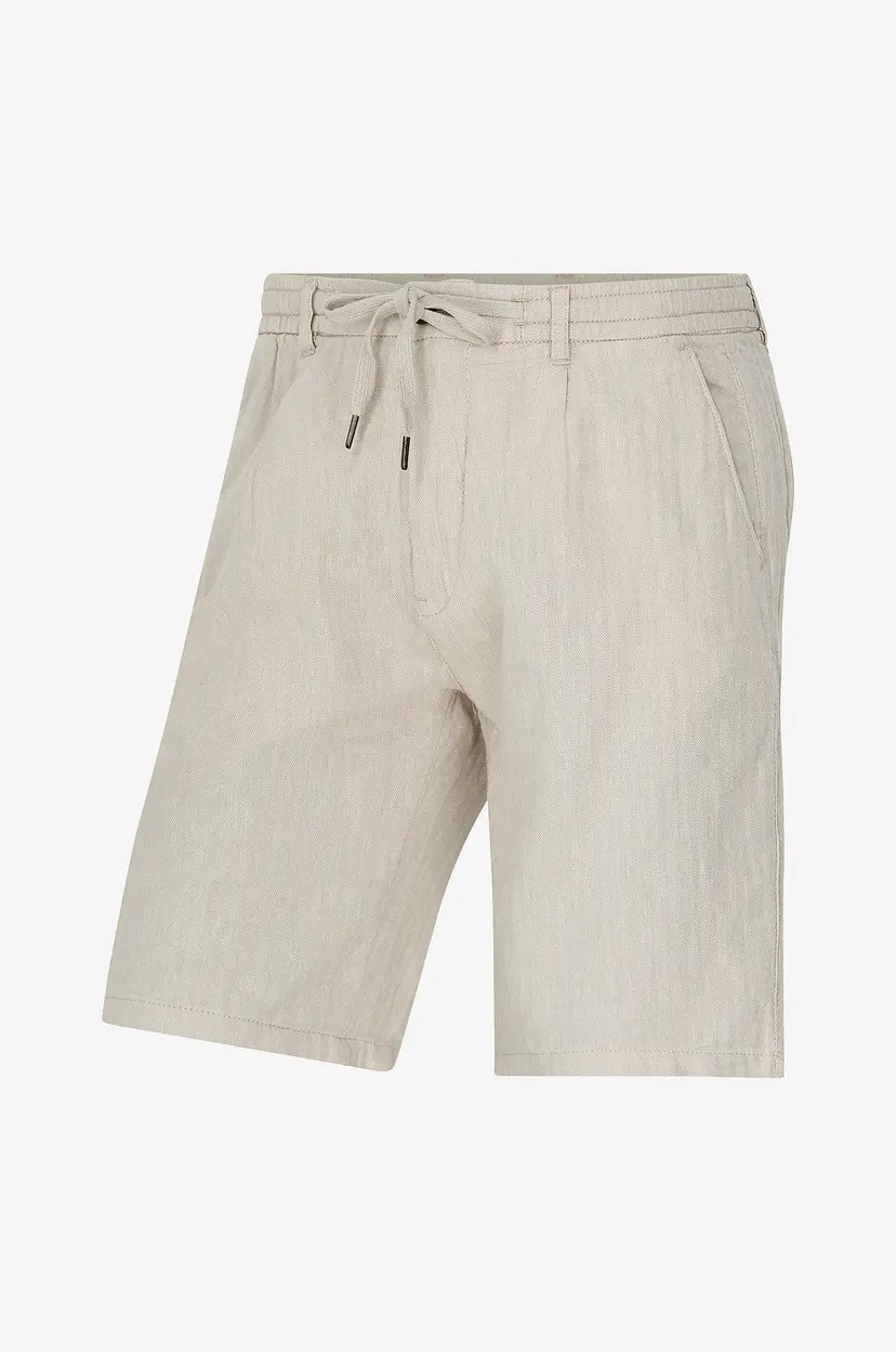 Lindbergh Shorts Linen Blend Herringbone Short - Grå
