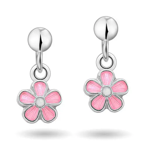 Pia&Per Pia&Per - Blomster ørering med pink og hvid emalje - 90000601