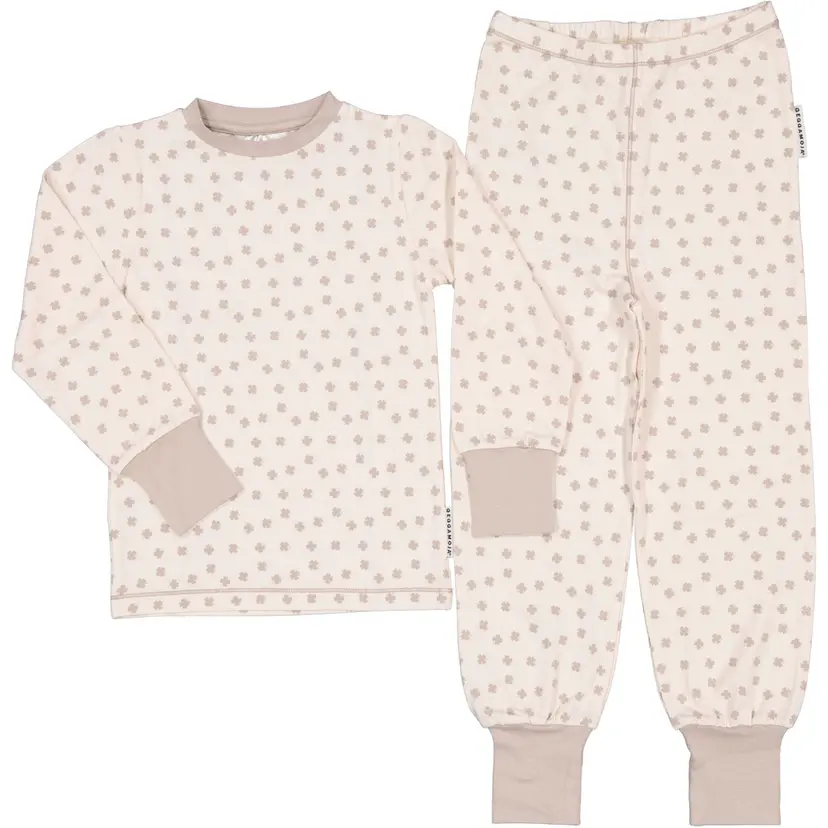 Geggamoja Pyjamas tvådelad Bambu Beige Klöver - 146/152