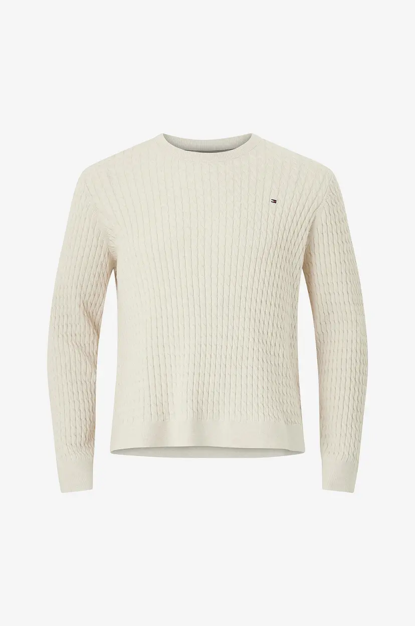 Tommy Hilfiger Curve Genser Crv CO Cable C-nk LS Sweater - Hvit