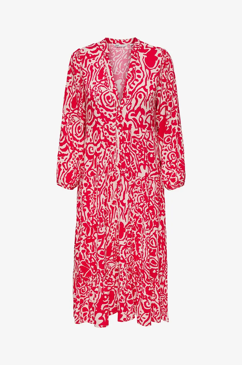 ONLY Kjole onlMilana 7/8 Dress - Rød