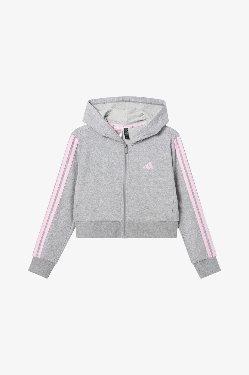 Adidas Sport Performance Hettegenser JG 3S FT FZ Cro - Grå
