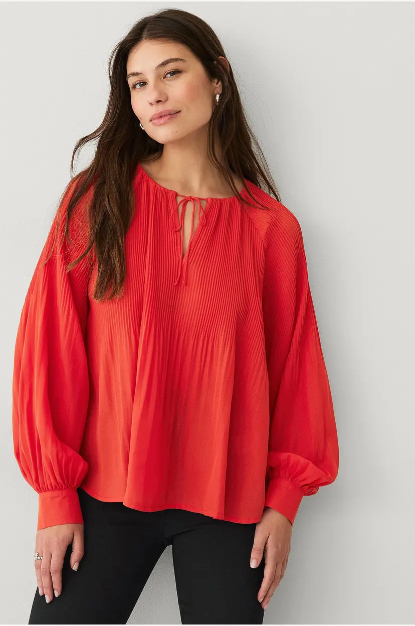 Ellos Collection Plissert bluse - Rød