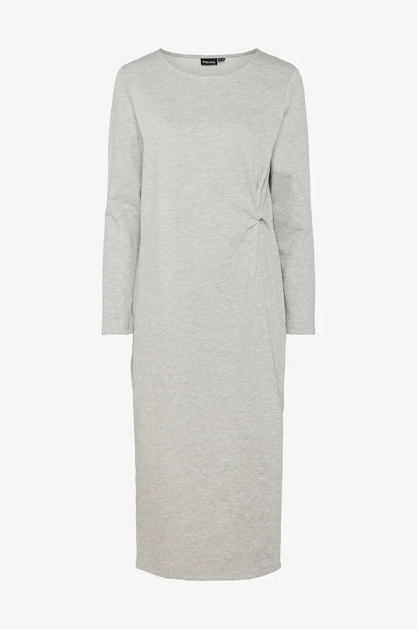 Pieces Sweatshirt-kjole pcSinori LS Knot Sweat Dress - Grå
