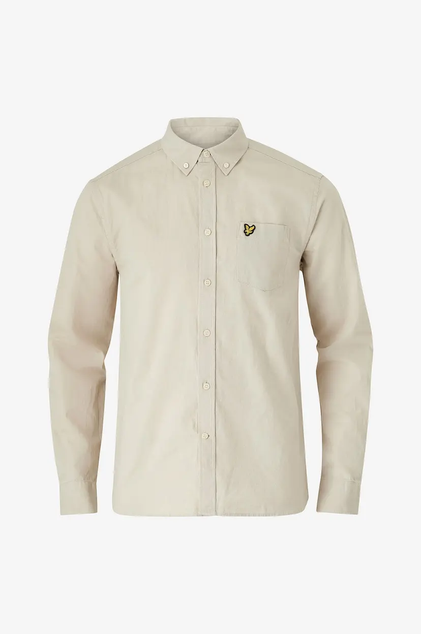 Lyle & Scott Skjorte Cotton Linen Button Down Shirt - Blå