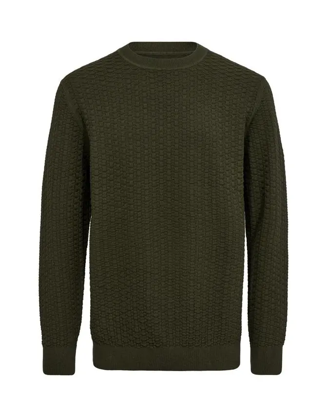 Black Blue O-neck structured reg. fit
