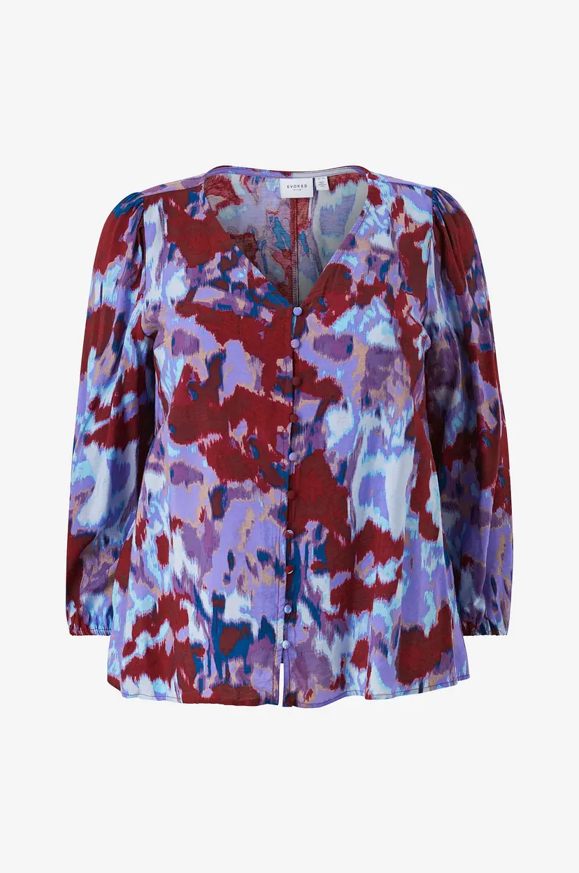 Evoked Vila Bluse viNikka Krea 7/8 Top - Rød
