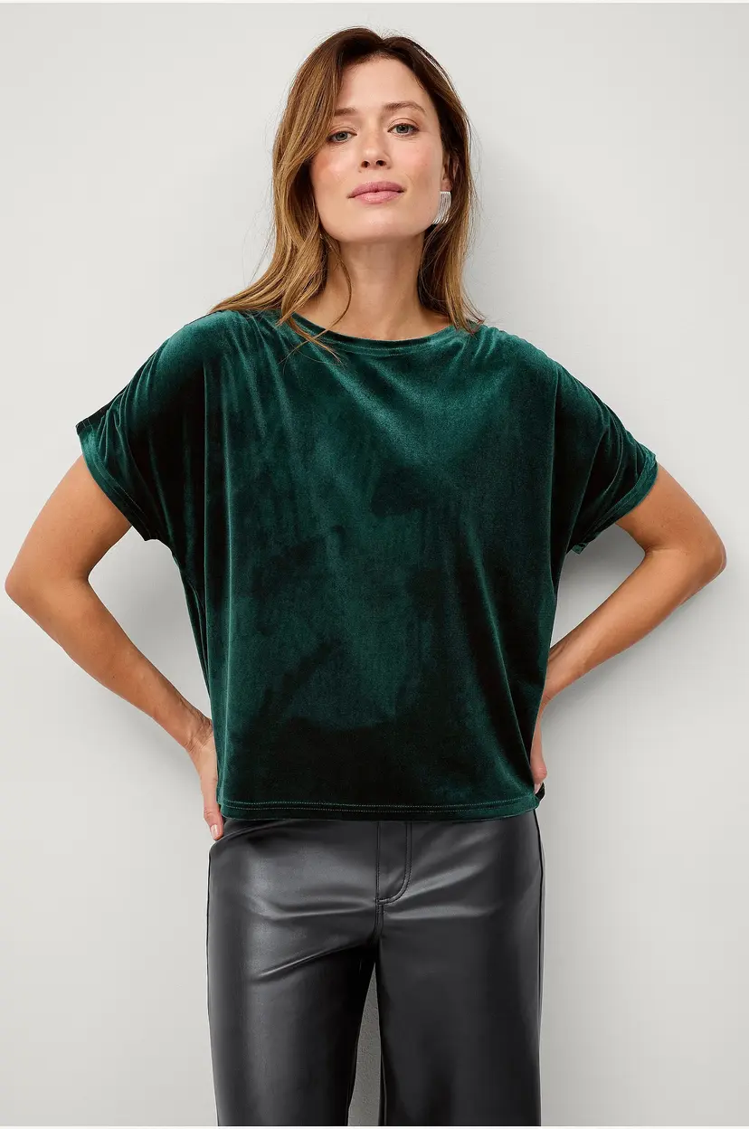 Ellos Collection Topp i velour - Grønn