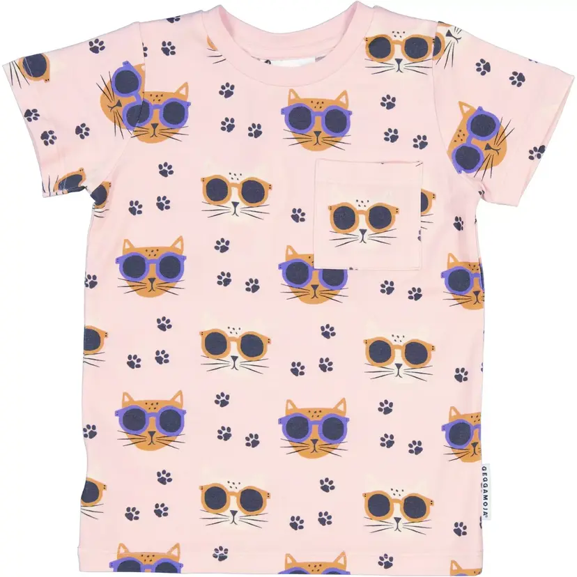 Geggamoja T-shirt Bambu Cool Cats Rosa - 98/104