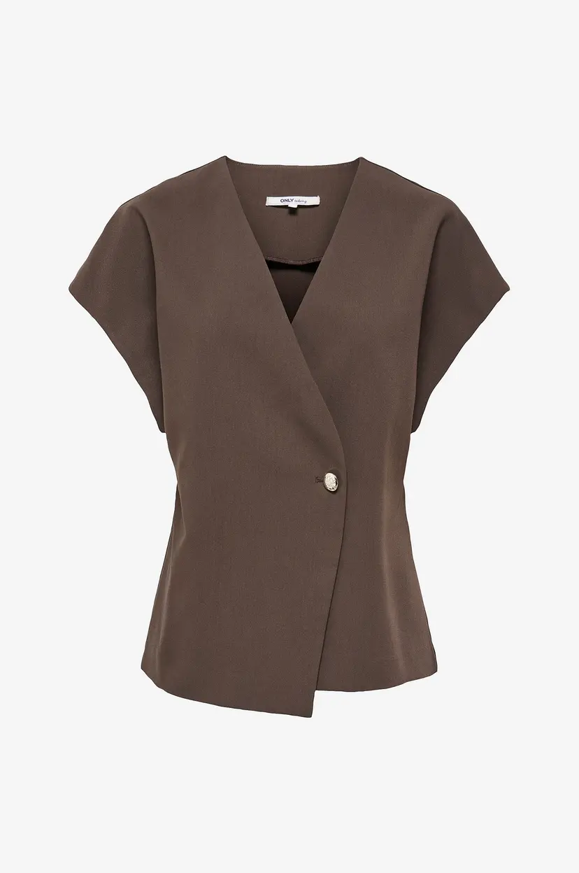 ONLY Bluse Onlyasmine S/S Asymmetric Shirt Tlr - Brun