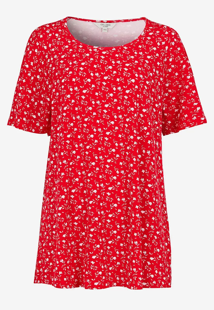 Cellbes of Sweden Jerseytunika med et blomstermønster