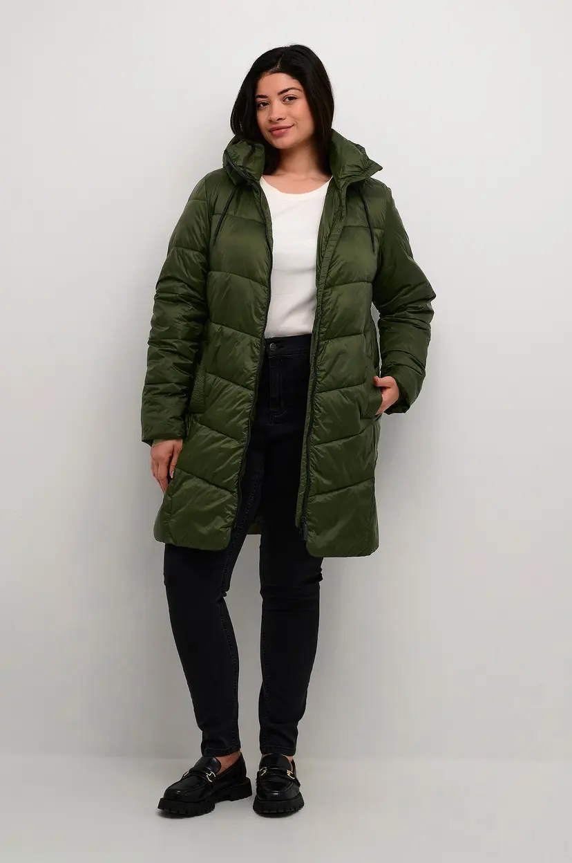KAFFE Curve Kåpe kcSusanna Coat - Grønn