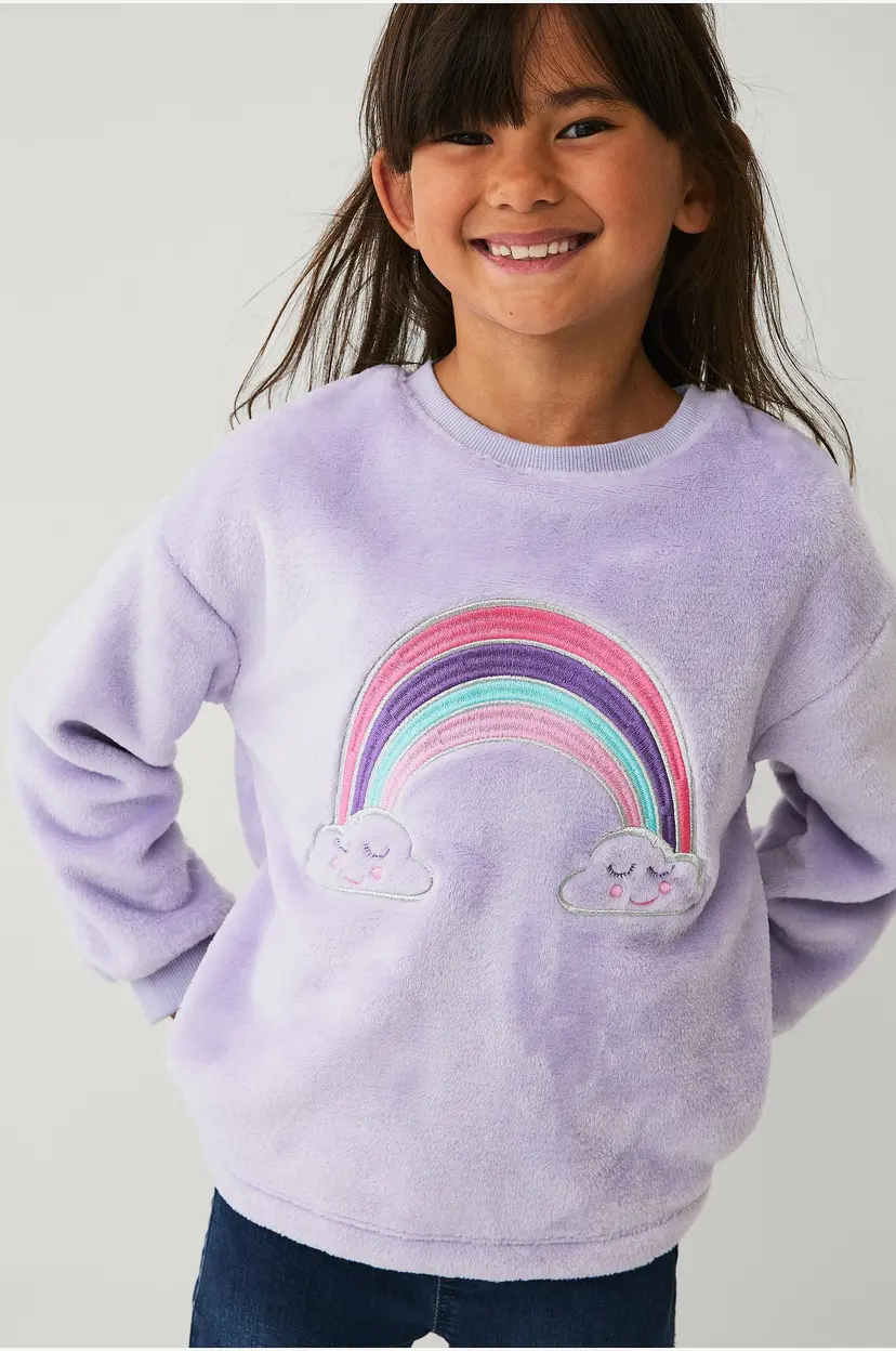 Ellos Collection Fleeceskjorte med broderi - Lilla