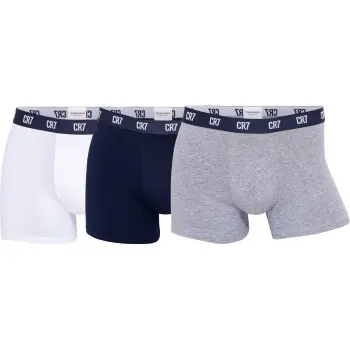 CR7 Cristiano Ronaldo CR7 Cristiano Ronaldo 3P Men Trunk Marine/Grå bomull Herre