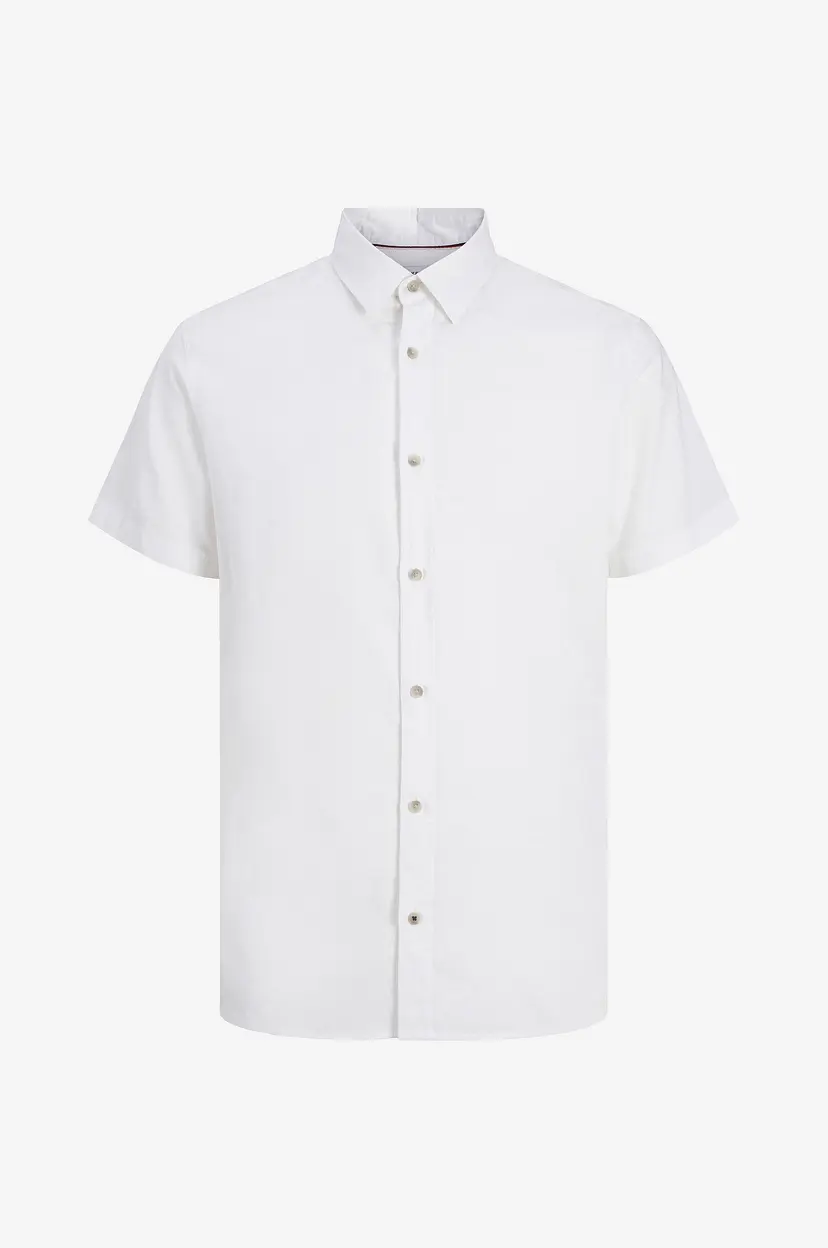 Jack & Jones Skjorte jjPierre Slub Shirt SS - Hvit