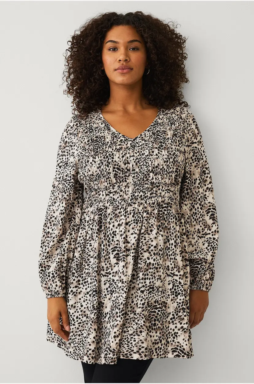 Ellos Plus collection Tunika med smock - Brun