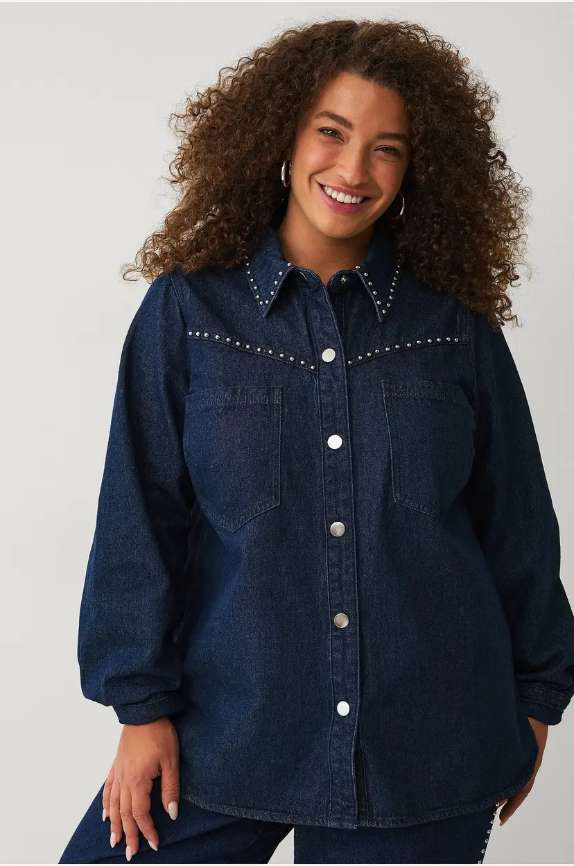 Zizzi Denimskjorte jMavia L/S - Blå