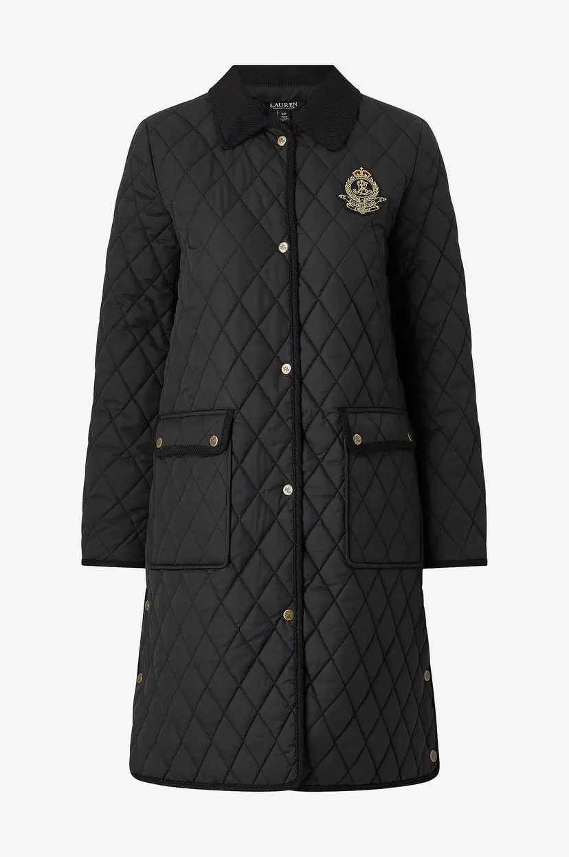 Lauren Ralph Lauren Kåpe Cotton Hand Rcycl-crested 3/4 Quilt - Svart
