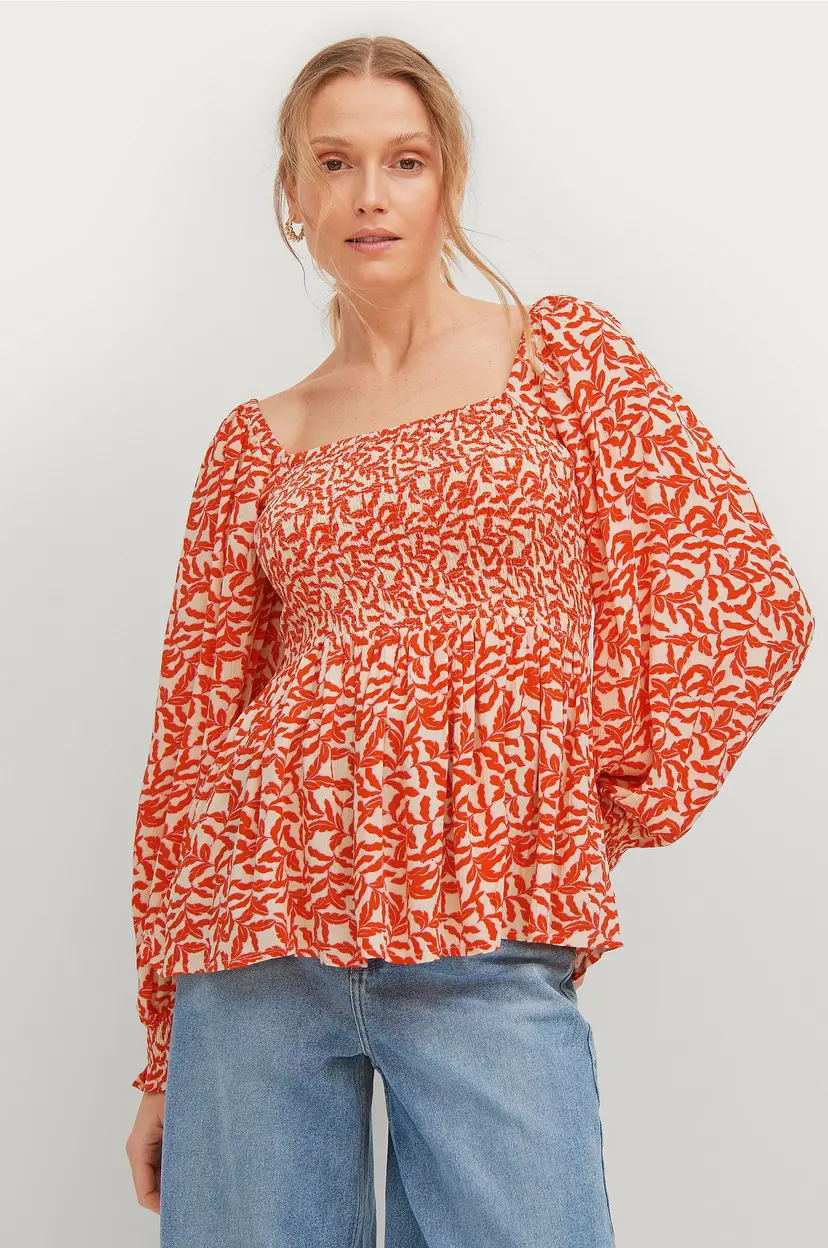 Soaked In Luxury Bluse slZaya Smock Blouse LS - Rød