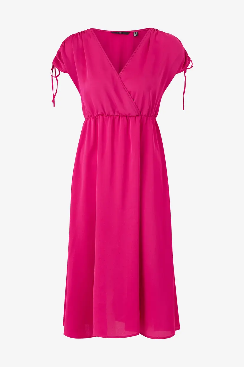 Vero Moda Kjole vmHeart Oli 2/4 Calf Dress Wvn - Rosa