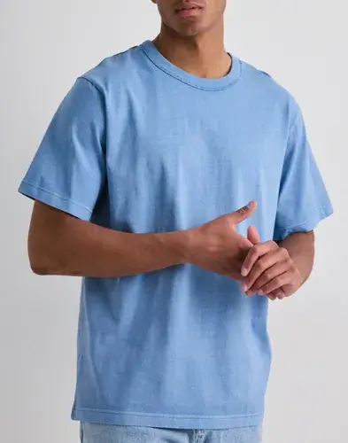 Selected Men Selected Men Anrro Diego Ss O-Neck Tee Kortermede t-shirts Blå