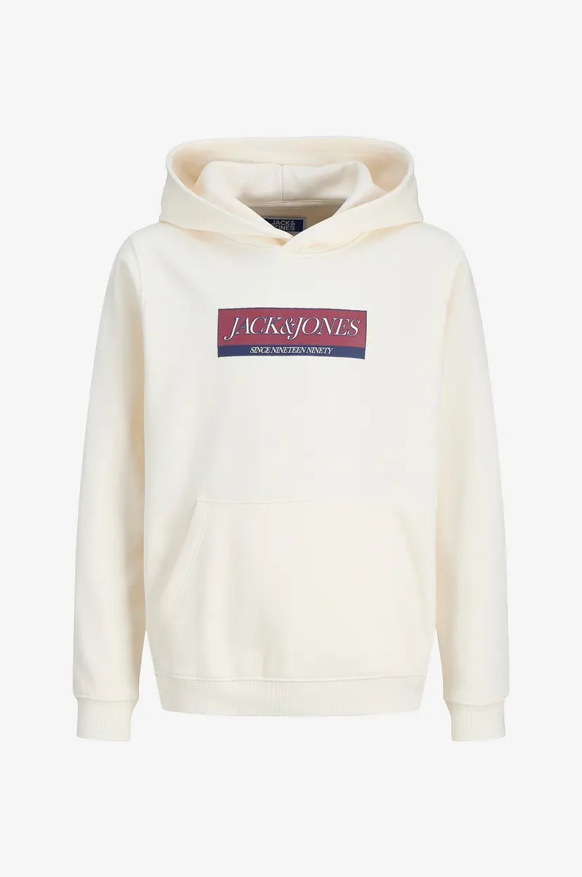 Jack & Jones Junior Hettegenser jorinWood Block Branding Sweat - Hvit
