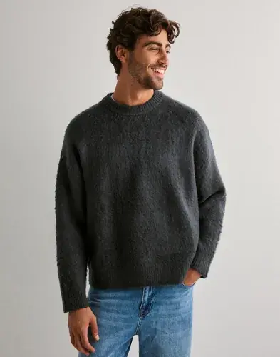 Jack & Jones Jack & Jones Jcocover Knit Brushed Crew Neck Collegegensere Grå