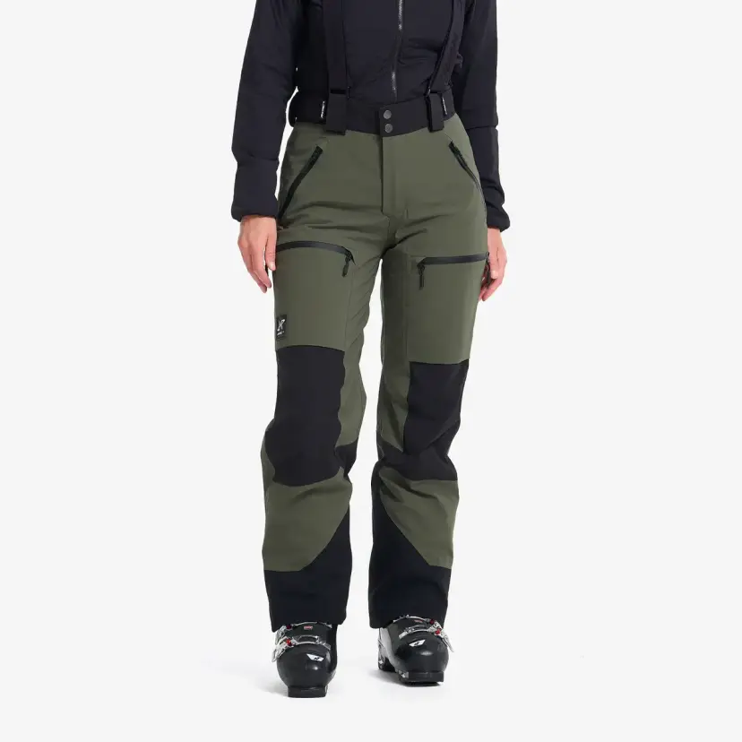 RevolutionRace Accxel 2L Ski Pants Dame Kambaba Green/Black