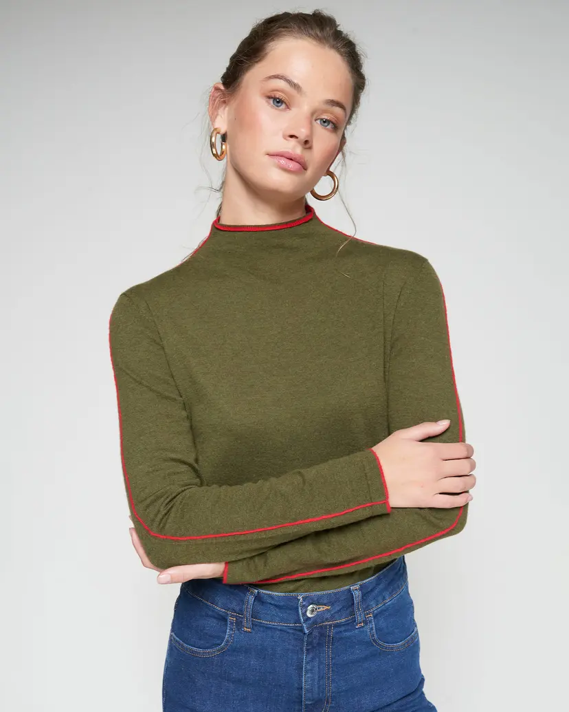 VilaGallo VilaGallo 32755 Green Turtleneck sweater