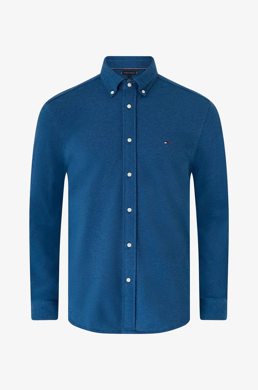 Tommy Hilfiger Skjorte Knit Pique Featherweight - Blå