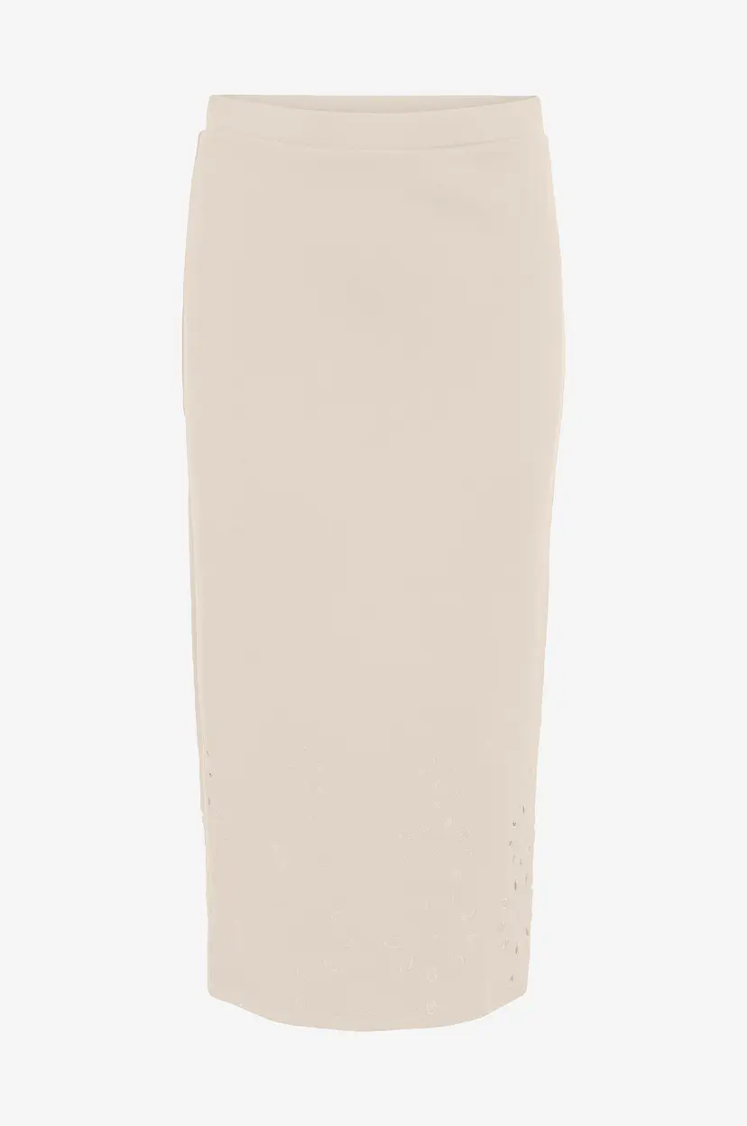 Vila Skjørt viSiffen Emb HW Midi Skirt - Beige