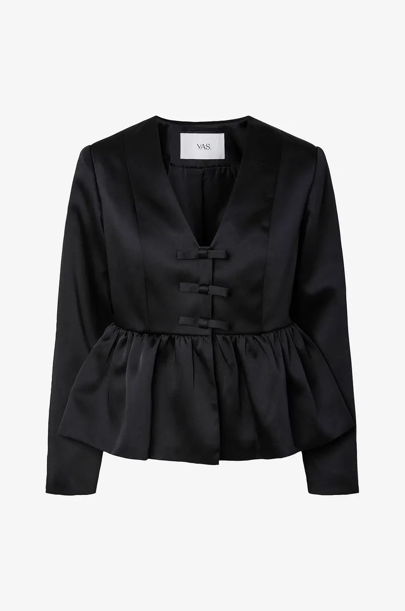Y.A.S Bluse Yasvantis Bow Satin Jacket - Show - Svart