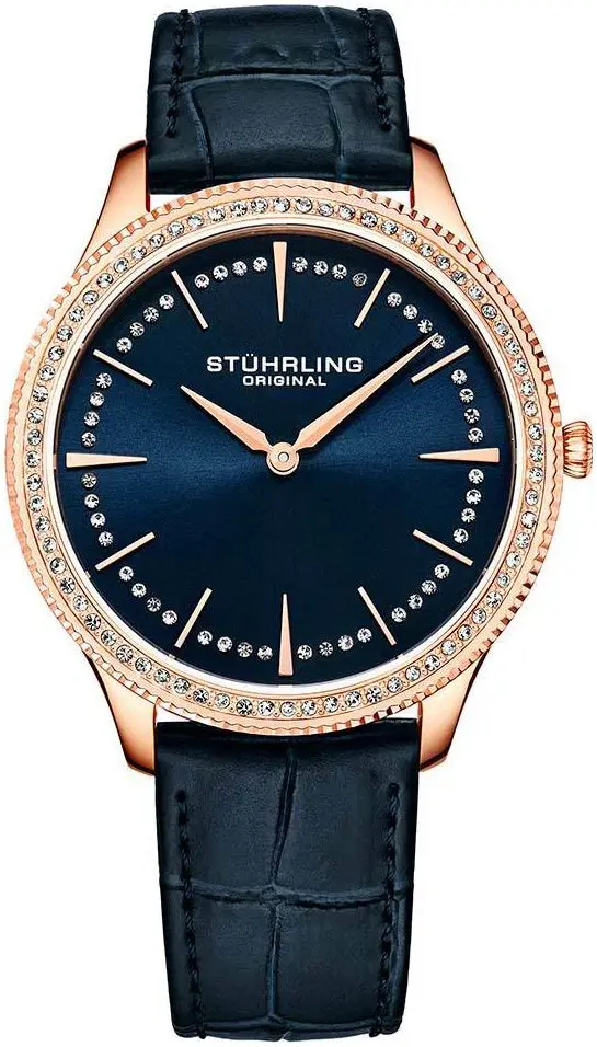 Stührling Original Stührling Original Dameklokke 3985.5 Symphony Blå/Lær Ø38 mm