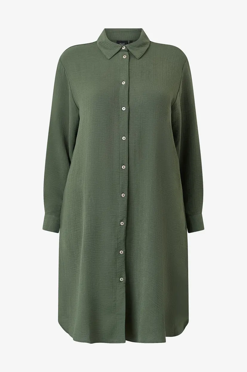 Zizzi Tunika Vnilla, L/S, Long Shirt - Grønn