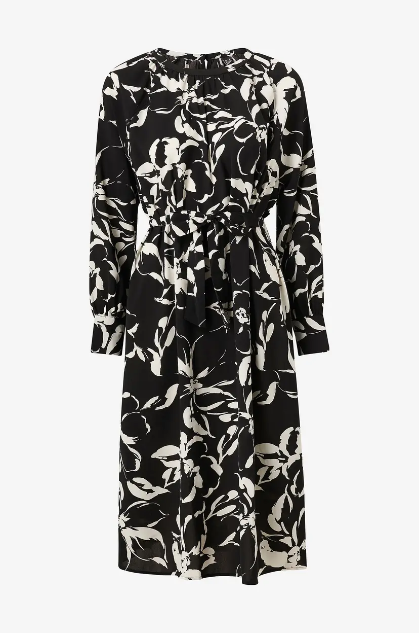 Vero Moda Kjole vmPolliana Inge LS Calf Dress Wvn - Svart