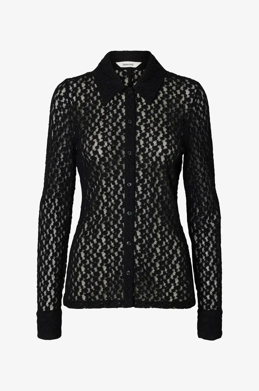 Selected Women Skjorte Slwvika Ls Shirt - Svart