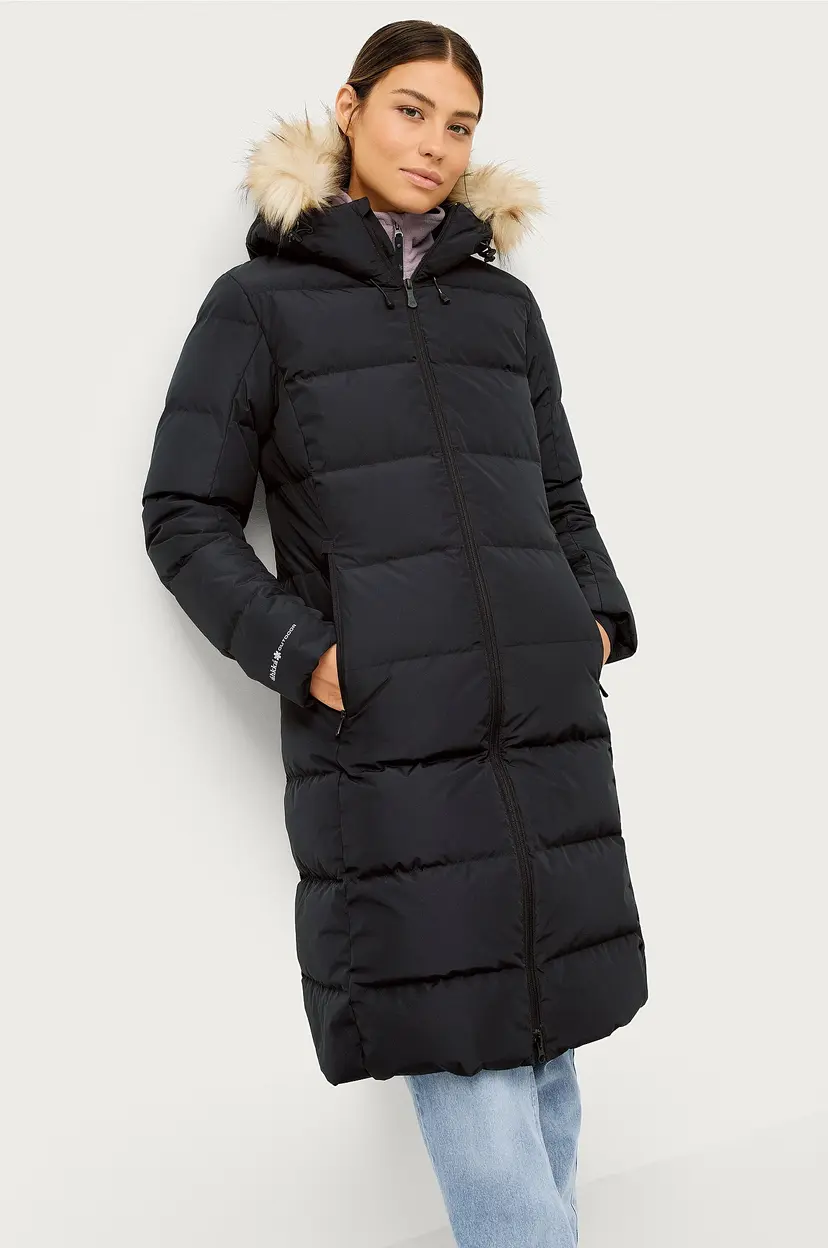 Áhkká Dunkåpe Down Coat Midi W - Svart